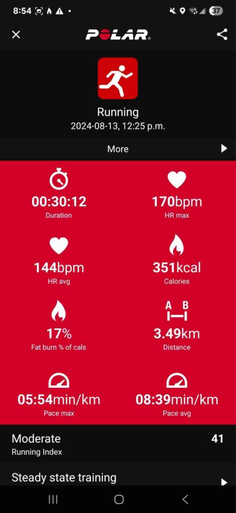 Fréquence cardiaque pendant l’effort (jogging)
